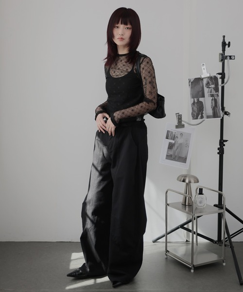 Ulysses(ユリシス)の「ハイネックシアーダイヤカットソー(Tシャツ/カットソー・レディース・ホワイト/ブラック・F)」の12枚目の写真