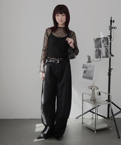 Ulysses(ユリシス)の「ハイネックシアーダイヤカットソー(Tシャツ/カットソー・レディース・ホワイト/ブラック・F)」の13枚目の写真