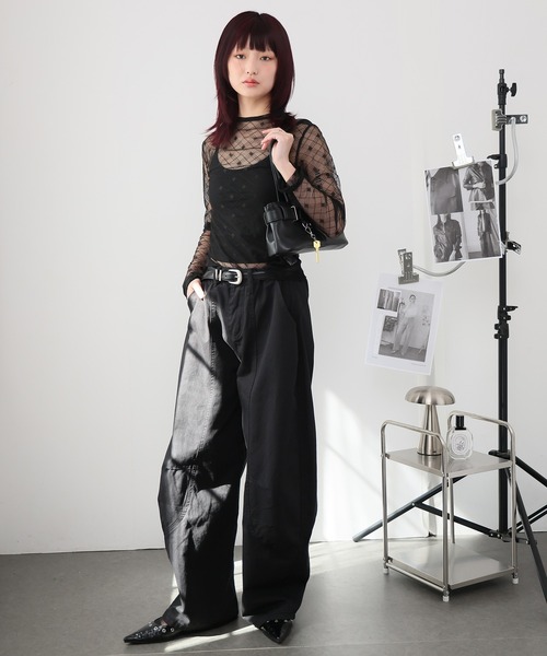 Ulysses(ユリシス)の「ハイネックシアーダイヤカットソー(Tシャツ/カットソー・レディース・ホワイト/ブラック・F)」の14枚目の写真