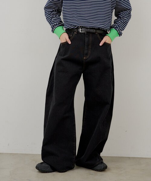 WHIMSIC（ウィムジック）の「【WHIMSIC/2サイズ展開/SETUP対応】サイドタックデニムパンツ（デニムパンツ・レディース・インディゴブルー/ブルー/ブラック・1/2）」の9枚目の写真