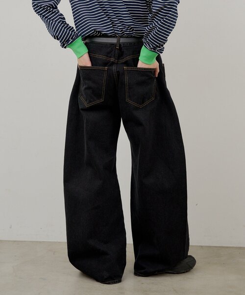 WHIMSIC（ウィムジック）の「【WHIMSIC/2サイズ展開/SETUP対応】サイドタックデニムパンツ（デニムパンツ・レディース・インディゴブルー/ブルー/ブラック・1/2）」の11枚目の写真