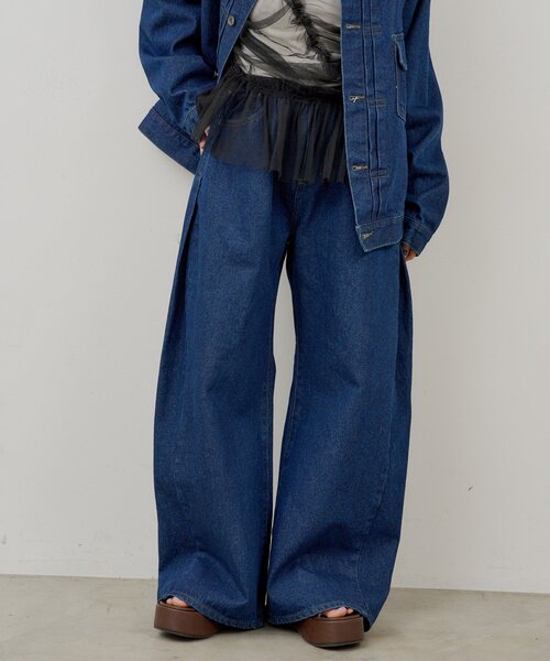 WHIMSIC（ウィムジック）の「【WHIMSIC/2サイズ展開/SETUP対応】サイドタックデニムパンツ（デニムパンツ・レディース・インディゴブルー/ブルー/ブラック・1/2）」の22枚目の写真