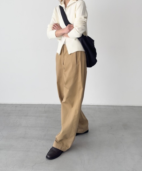 CANAL JEAN（キャナルジーン）の「El mar　サイドシームコットンパンツ（その他パンツ・レディース・ネイビー/ベージュ・MEDIUM/SMALL）」の8枚目の写真