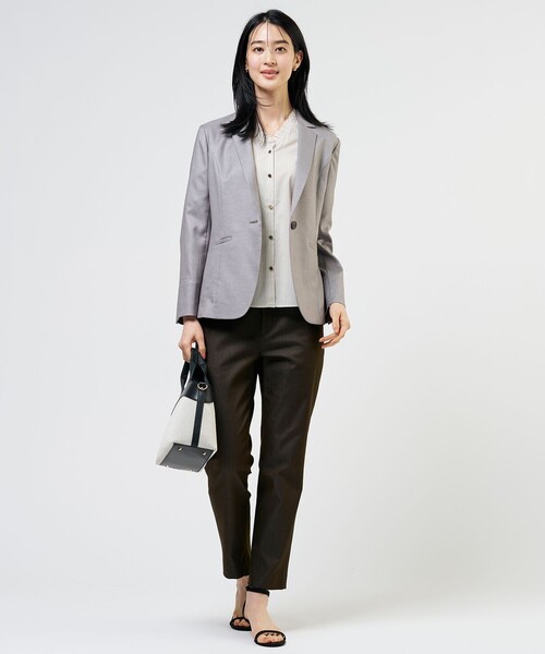J.PRESS Ladies(J.プレス レディス)の「【定番人気・セットアップ対応】OXIJEWEL ストレッチ テーラード ジャケット(テーラードジャケット・レディース・ライトグレー系/ネイビー系/シルバー系・XS)」の7枚目の写真