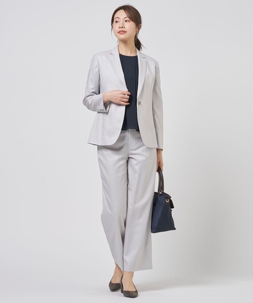 J.PRESS Ladies(J.プレス レディス)の「【定番人気・セットアップ対応】OXIJEWEL ストレッチ テーラード ジャケット(テーラードジャケット・レディース・ライトグレー系/ネイビー系/シルバー系・XS)」の8枚目の写真