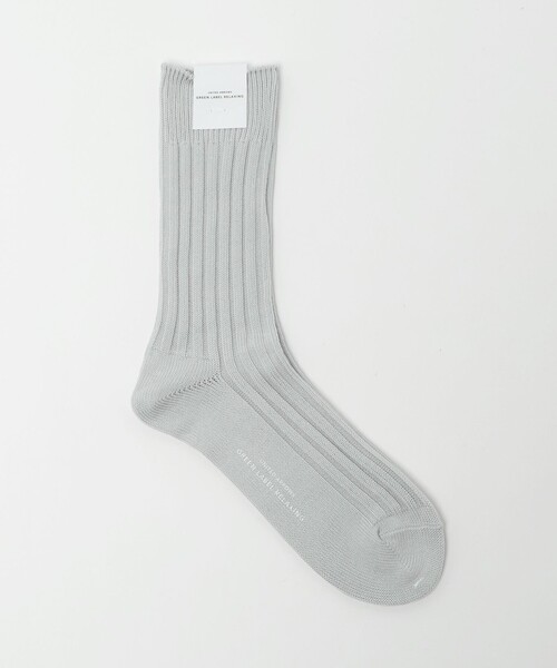 green label relaxing（グリーンレーベルリラクシング）の「リブ ソリッド ソックス（ソックス/靴下・メンズ・ベージュ/コバルトブルー/ピンク/ダークグレー/ケリーグリーン/ライトグレー・FREE）」の2枚目の写真
