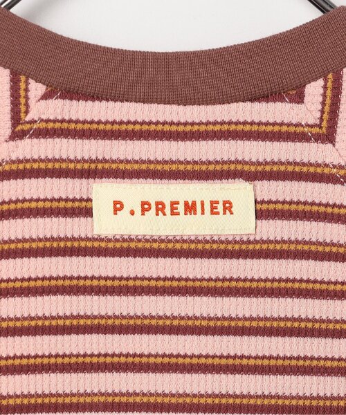 p.premier(ピードットプルミエ)の「先染めボーダーワッフルロンパース(ロンパース・キッズ・グリーン/ピンク/ブルー/アイボリー・60/70/80)」の12枚目の写真