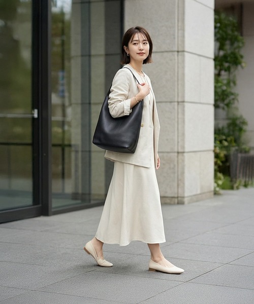 STYLE DELI（スタイルデリ）の「【DELI by】ミニマルバケットリアルレザーバッグ（ラージ）（トートバッグ・レディース・ブラウン/ブラック/キャメル・FREE）」の15枚目の写真