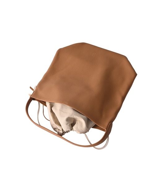 STYLE DELI（スタイルデリ）の「【DELI by】ミニマルバケットリアルレザーバッグ（ラージ）（トートバッグ・レディース・ブラウン/ブラック/キャメル・FREE）」の7枚目の写真