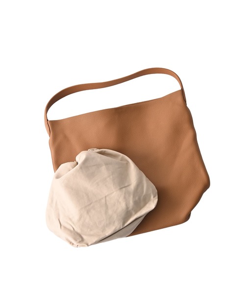 STYLE DELI（スタイルデリ）の「【DELI by】ミニマルバケットリアルレザーバッグ（ラージ）（トートバッグ・レディース・ブラウン/ブラック/キャメル・FREE）」の8枚目の写真