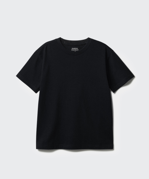 MUSINSA STANDARD KIDS（ムシンサスタンダードキッズ）の「[クールスタンダード] リラックスドクルーネックTシャツ [ブラック]（Tシャツ/カットソー・レディース・その他・100/110/120/130/140/150/160）」の3枚目の写真