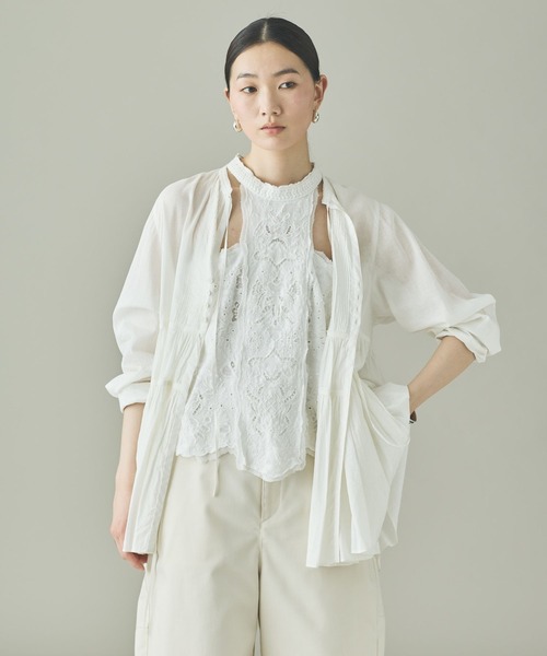 Curensology(カレンソロジー)の「Curensology(カレンソロジー)/オーガンギャザーブラウス(シャツ/ブラウス・レディース・その他/ブラック/ホワイト・FREE)」の2枚目の写真