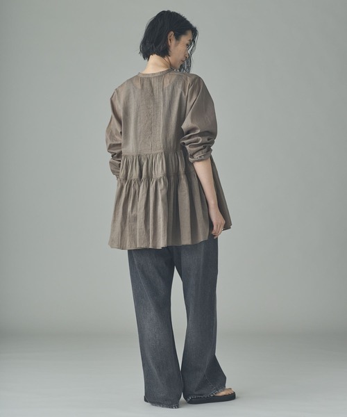 Curensology(カレンソロジー)の「Curensology(カレンソロジー)/オーガンギャザーブラウス(シャツ/ブラウス・レディース・その他/ブラック/ホワイト・FREE)」の9枚目の写真