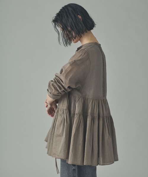 Curensology(カレンソロジー)の「Curensology(カレンソロジー)/オーガンギャザーブラウス(シャツ/ブラウス・レディース・その他/ブラック/ホワイト・FREE)」の5枚目の写真