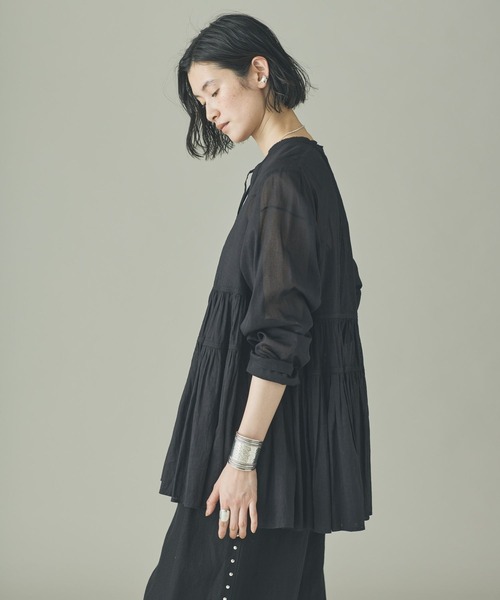 Curensology(カレンソロジー)の「Curensology(カレンソロジー)/オーガンギャザーブラウス(シャツ/ブラウス・レディース・その他/ブラック/ホワイト・FREE)」の14枚目の写真