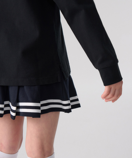 MUSINSA STANDARD KIDS（ムシンサスタンダードキッズ）の「プレピ 長袖ピケポロシャツ [ブラック]（ポロシャツ・レディース・その他・110/120/130/140/150/160）」の5枚目の写真