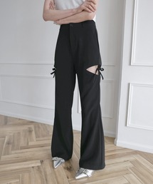 MSGirl（エムエスジーガール）の「カットアウトフレアリボンスラックス（スラックス）」