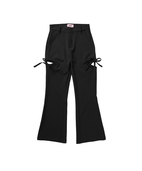 MSGirl（エムエスジーガール）の「カットアウトフレアリボンスラックス（スラックス・レディース・チャコール/ブラック・M/S）」の13枚目の写真