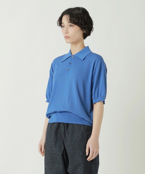 ZUCCa(ズッカ)の「DRY TOUCH KNIT / ニットポロシャツ(ポロシャツ・レディース・オフホワイト/レッド・M size)」の11枚目の写真