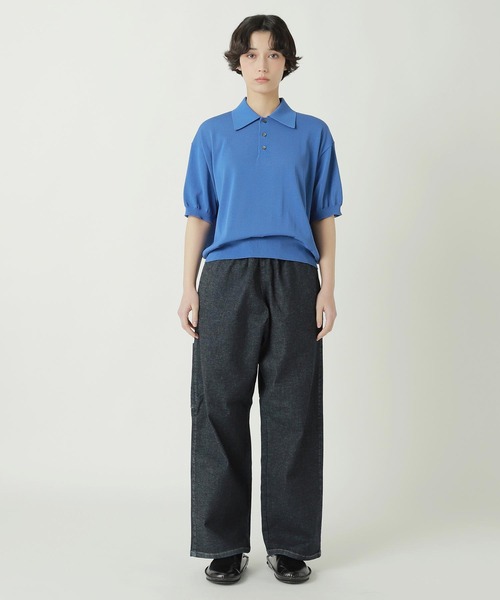 ZUCCa(ズッカ)の「DRY TOUCH KNIT / ニットポロシャツ(ポロシャツ・レディース・オフホワイト/レッド・M size)」の5枚目の写真