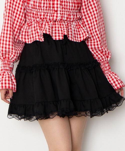 PUNYUS（プニュズ）の「レースティアードミニスカート（スカート・レディース・ブラック/ホワイト・1/2/3/4/5）」の3枚目の写真