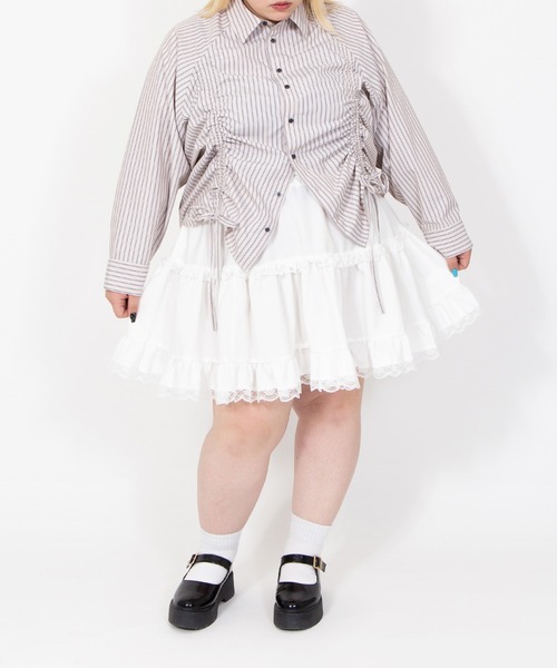 PUNYUS（プニュズ）の「レースティアードミニスカート（スカート・レディース・ブラック/ホワイト・1/2/3/4/5）」の22枚目の写真