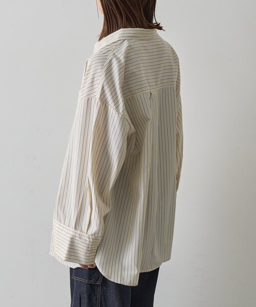 goocy（グーシー）の「【2サイズ展開！】ワイドスリーブストライプシャツ（シャツ/ブラウス・レディース・ブルー/イエロー/ピンク・MEDIUM/SMALL）」の18枚目の写真