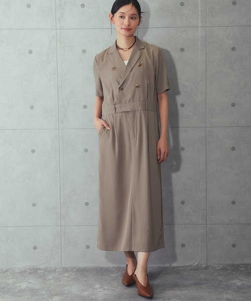 SMILE ORCHID(スマイルオーキッド)の「テーラードロングワンピース(ワンピース・レディース・ベージュ/ブラック・38)」の17枚目の写真