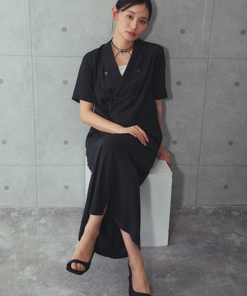 SMILE ORCHID(スマイルオーキッド)の「テーラードロングワンピース(ワンピース・レディース・ベージュ/ブラック・38)」の21枚目の写真