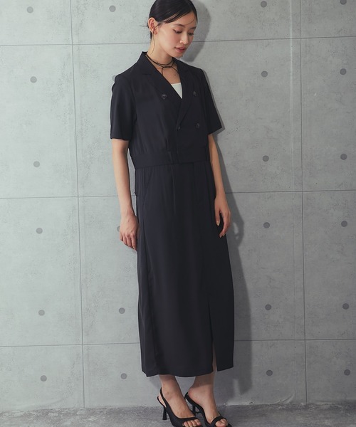 SMILE ORCHID(スマイルオーキッド)の「テーラードロングワンピース(ワンピース・レディース・ベージュ/ブラック・38)」の19枚目の写真