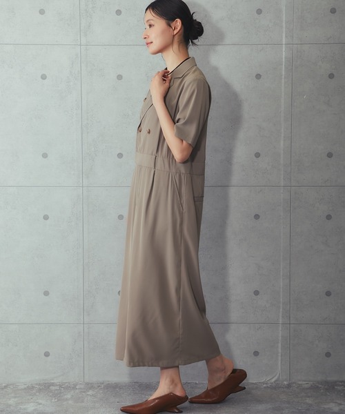 SMILE ORCHID(スマイルオーキッド)の「テーラードロングワンピース(ワンピース・レディース・ベージュ/ブラック・38)」の11枚目の写真