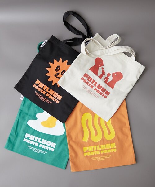 BIRTHDAY BAR（バースデイバー）の「【クリエイター「FLINT MASON」× BIRTHDAY BAR 初コラボ！】POTLUCK PASTA PARTYトートバッグ（トートバッグ・レディース・ベージュ/オレンジ/ブラック/グリーン・0）」の16枚目の写真