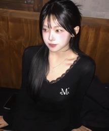 A'GEM/9 × .kom 『MUCENT/ムセント』 SUNNIOR LACE V-NECK LONG SLEEVE T/レースVネック ロングスリーブ
