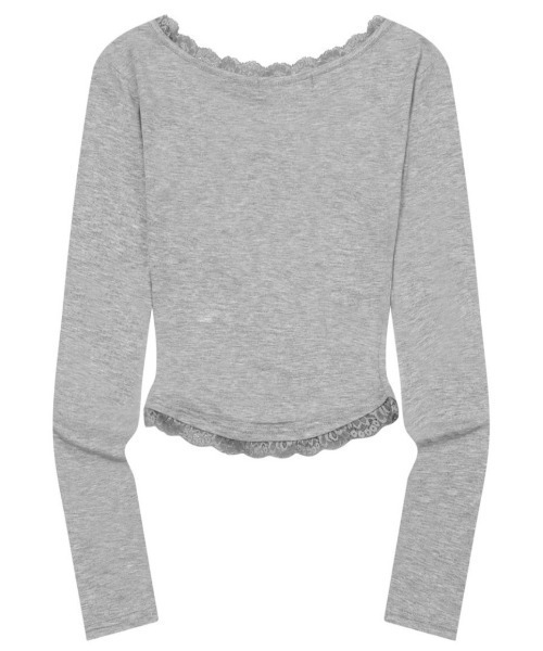 A'GEM/9 × .kom 『MUCENT/ムセント』 SUNNIOR LACE V-NECK LONG SLEEVE