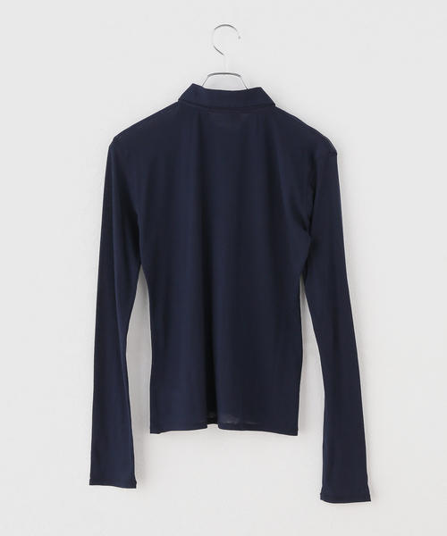 Tu es mon TRESOR（トゥ エ モン トレゾア）の「【TU ES MON TRESOR/トゥ エ モン トレゾア】Long-Sleeve Shirt（Tシャツ/カットソー・レディース・チャコールグレー/ネイビー・MEDIUM）」の3枚目の写真