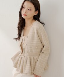 【WEB限定カラーあり】金ボタンVネックカーディガン