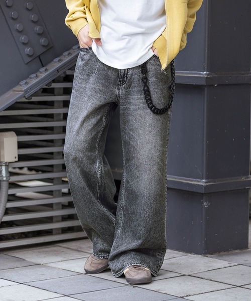 RAGEBLUE（レイジブルー）の「10oz Denim Wide Flare Pants/デニムワイドフレアパンツ（デニムパンツ・メンズ・ブルー/ネイビー/グレー・MEDIUM/LARGE/SMALL）」の17枚目の写真