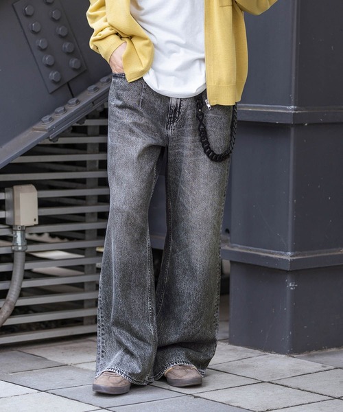RAGEBLUE（レイジブルー）の「10oz Denim Wide Flare Pants/デニムワイドフレアパンツ（デニムパンツ・メンズ・ブルー/ネイビー/グレー・MEDIUM/LARGE/SMALL）」の19枚目の写真