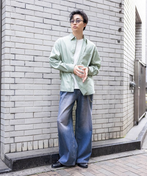 RAGEBLUE（レイジブルー）の「10oz Denim Wide Flare Pants/デニムワイドフレアパンツ（デニムパンツ・メンズ・ブルー/ネイビー/グレー・MEDIUM/LARGE/SMALL）」の21枚目の写真