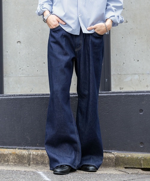 10oz Denim Wide Flare Pants/デニムワイドフレアパンツ（デニムパンツ