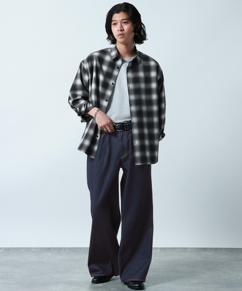 RAGEBLUE（レイジブルー）の「10oz Denim Wide Flare Pants/デニムワイドフレアパンツ（デニムパンツ・メンズ・ブルー/ネイビー/グレー・MEDIUM/LARGE/SMALL）」の22枚目の写真