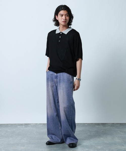 RAGEBLUE（レイジブルー）の「10oz Denim Wide Flare Pants/デニムワイドフレアパンツ（デニムパンツ・メンズ・ブルー/ネイビー/グレー・MEDIUM/LARGE/SMALL）」の16枚目の写真