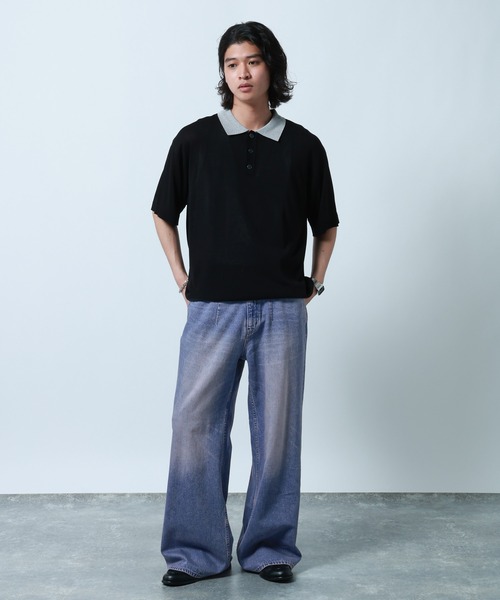 RAGEBLUE（レイジブルー）の「10oz Denim Wide Flare Pants/デニムワイドフレアパンツ（デニムパンツ・メンズ・ブルー/ネイビー/グレー・MEDIUM/LARGE/SMALL）」の17枚目の写真