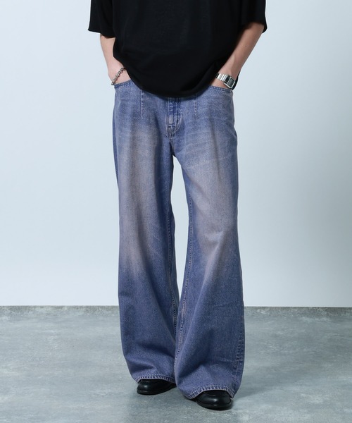 RAGEBLUE（レイジブルー）の「10oz Denim Wide Flare Pants/デニムワイドフレアパンツ（デニムパンツ・メンズ・ブルー/ネイビー/グレー・MEDIUM/LARGE/SMALL）」の19枚目の写真