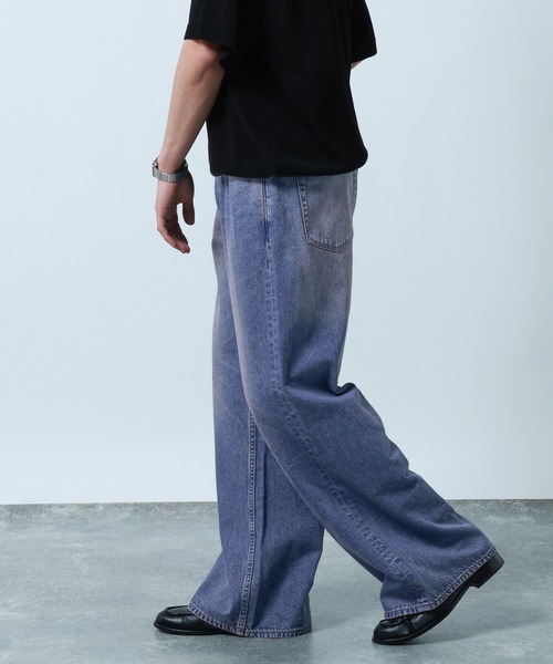 RAGEBLUE（レイジブルー）の「10oz Denim Wide Flare Pants/デニムワイドフレアパンツ（デニムパンツ・メンズ・ブルー/ネイビー/グレー・MEDIUM/LARGE/SMALL）」の20枚目の写真