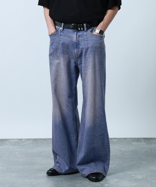 RAGEBLUE(レイジブルー)の「10oz Denim Wide Flare Pants/デニムワイドフレアパンツ(デニムパンツ・メンズ・ブルー/ネイビー/グレー・MEDIUM/LARGE/SMALL)」の18枚目の写真
