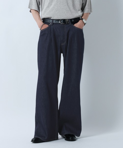 RAGEBLUE(レイジブルー)の「10oz Denim Wide Flare Pants/デニムワイドフレアパンツ(デニムパンツ・メンズ・ブルー/ネイビー/グレー・MEDIUM/LARGE/SMALL)」の20枚目の写真