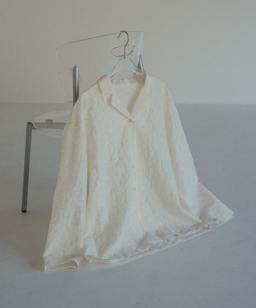 hellam（へラム）の「刺繍シアーオープンカラーシャツ（シャツ/ブラウス・レディース・ブラック/アイボリー・FREE）」の22枚目の写真