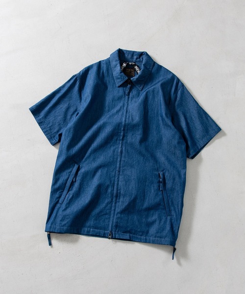 TAION（タイオン）の「【TAION(タイオン)】〈ユニセックス〉ノンダウン ミリタリー ファスナー ハーフスリーブ シャツ（シャツ/ブラウス・メンズ・ブラック/ダークオリーブ/オフホワイト/インディゴブルー/ライトインディゴブルー/ダークネイビー・XL/L/M/S/2XL/3XL）」の4枚目の写真