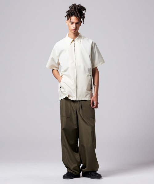 TAION（タイオン）の「【TAION(タイオン)】〈ユニセックス〉ノンダウン ミリタリー ファスナー ハーフスリーブ シャツ（シャツ/ブラウス・メンズ・ブラック/ダークオリーブ/オフホワイト/インディゴブルー/ライトインディゴブルー/ダークネイビー・XL/L/M/S/2XL/3XL）」の20枚目の写真